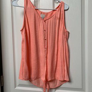 Large peach colored sleeveless top.